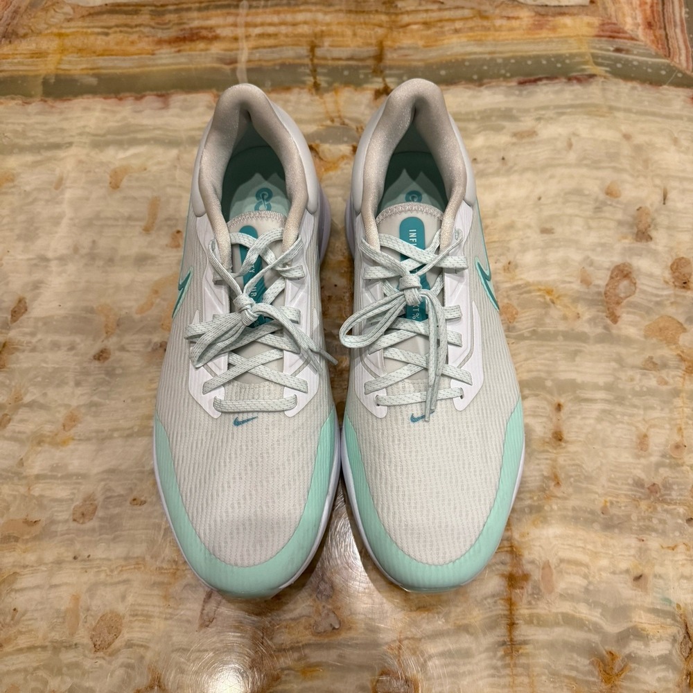 Nike Mens‎ Air Zoom Infinity Tour Next White Mint Golf Shoes Lace-Up Size 12